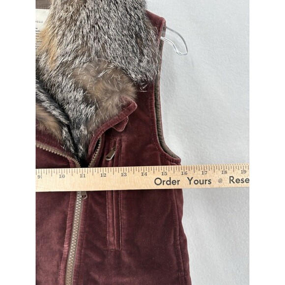 NWT Brunello Cucinelli Velvet Fox Fur Puffed Vest Jacket Pockets Sz 36 - Picture 3 of 9
